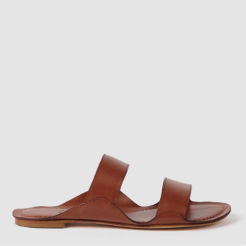 Jamie Haller The Two-strap Slide Sandal in Cognac leather 36